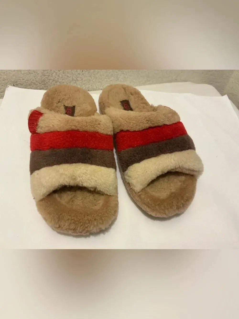 UGG Plush men shoes sandals Australian real fur size 8